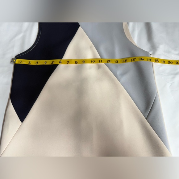 TOPSHOP Blue and Cream color block sleeveless Mini Dress size M - Picture 10 of 13